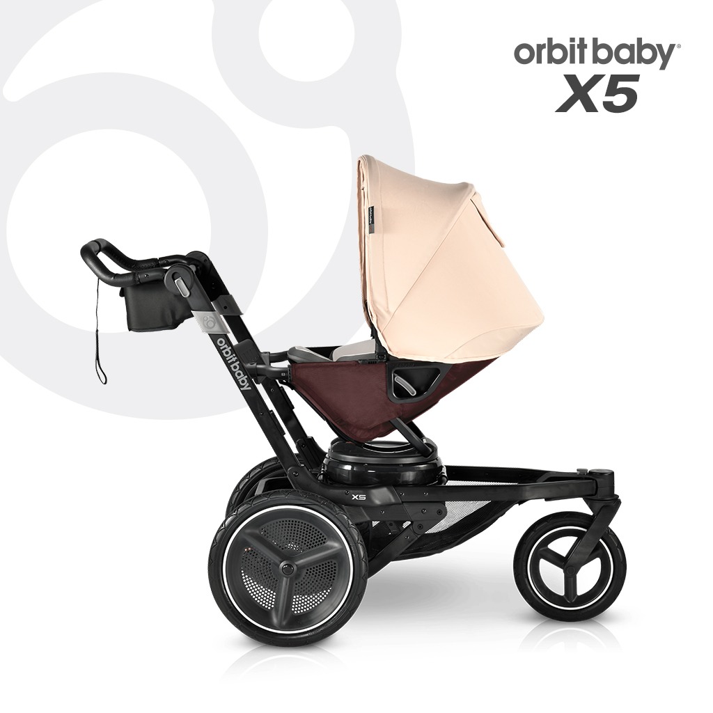[오르빗][휴대용유모차 증정] X5 디럭스 아기 신생아 조깅 유모차 - 블랙 (모카 시트 / 선쉐이드 색상선택)